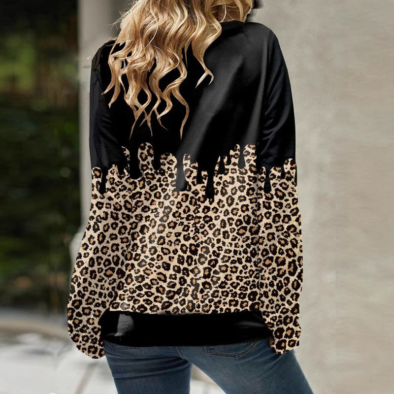 Damen Kapuzenpullover mit trendigem Animal-Print und lässigem Schnitt W&W Mode