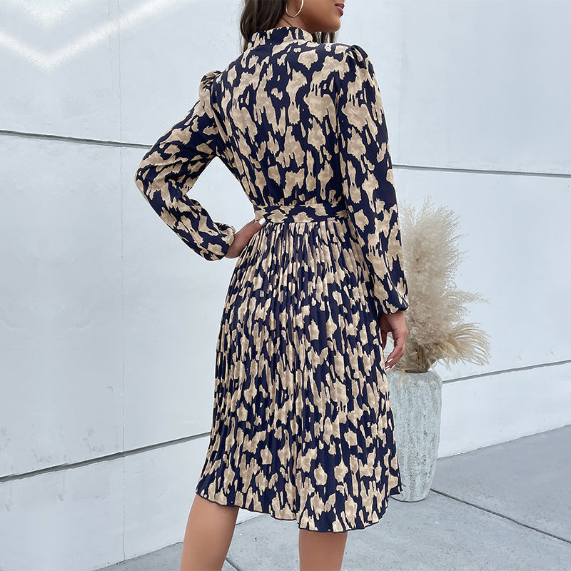 Damen elegantes Maxikleid mit Gürtel und raffiniertem Muster W&W Mode
