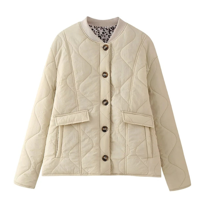 Damen Steppjacke im eleganten Design mit praktischem Knopfverschluss und seitlichen Taschen W&W Mode