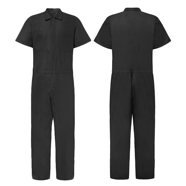 Herren Jumpsuit mit V-Ausschnitt, lockerer Passform und Seitentaschen