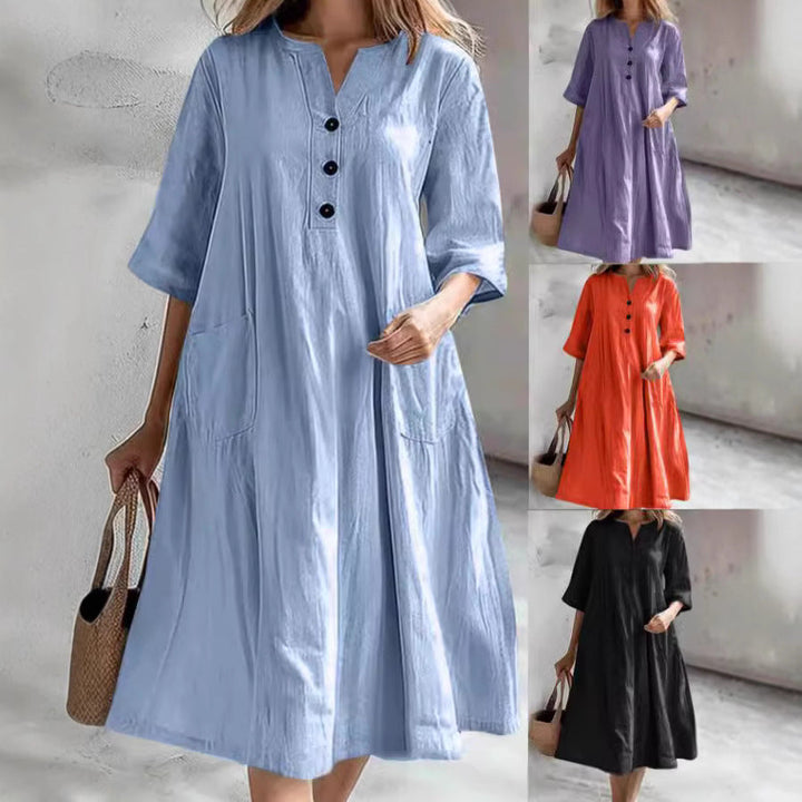 Damen lässiges Strandkleid mit praktischen Taschen W&W Mode