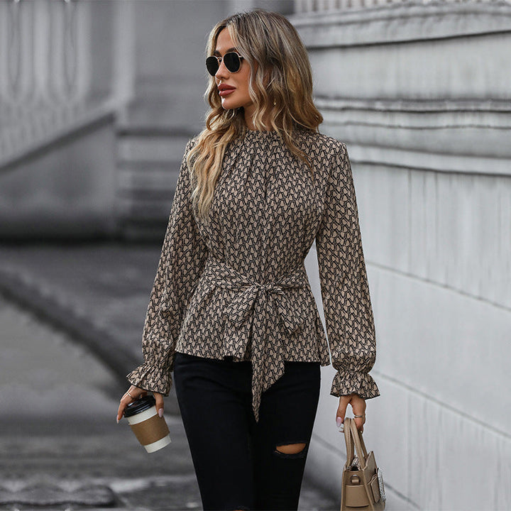 Damen Bluse mit elegantem Wickeldesign und dekorativen Rüschendetails W&W Mode
