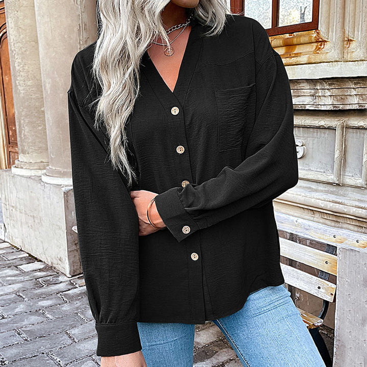 Damen Bluse mit lässigem Schnitt und dekorativen Knopfdetails W&W Mode