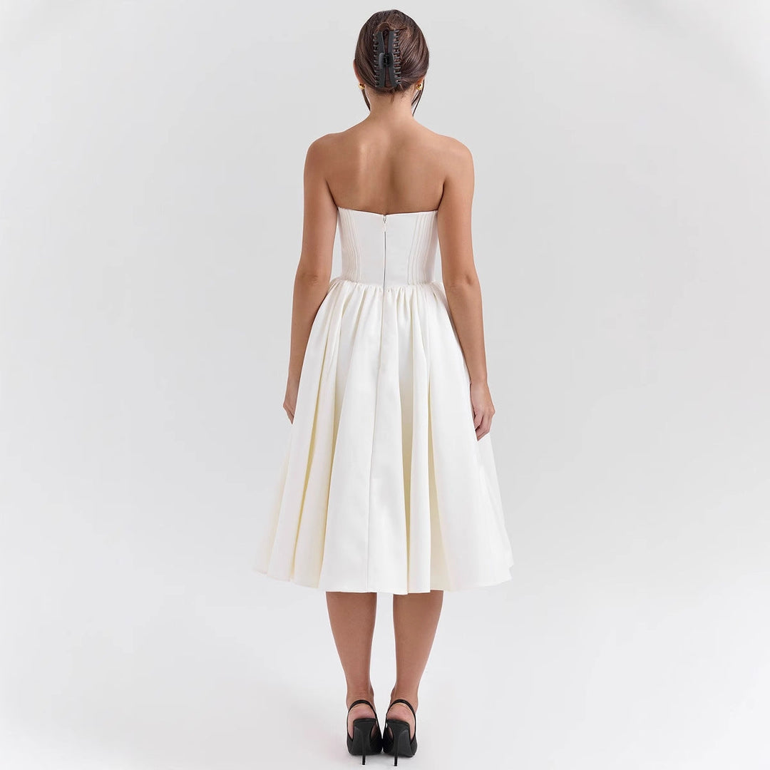 Damen Abendkleid mit strapless Design und voluminösem Rock W&W Mode