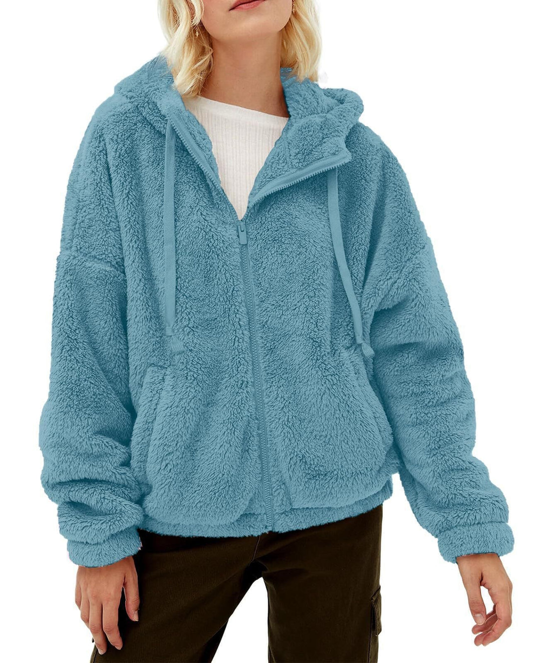 Damen Fleecejacke mit kuscheligem Innenfutter und praktischem Kapuzen-Design Drune