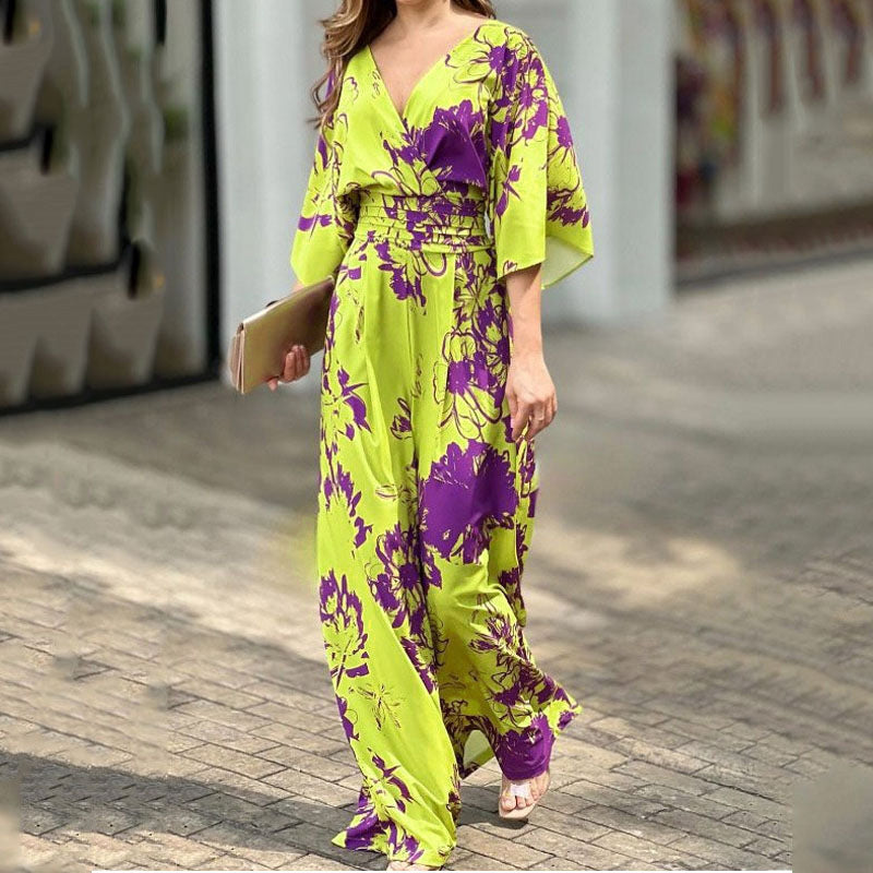 Damen Eleganter Jumpsuit mit floralem Muster W&W Mode