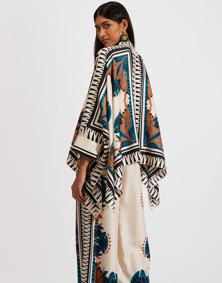Damen Boho-Set mit Kimono-Oberteil und weit geschnittener Hose