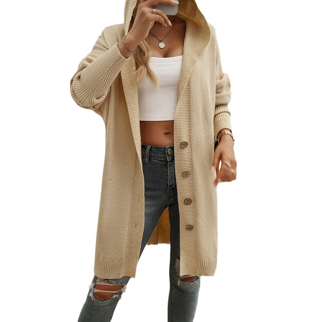 Damen Hoodie-Kardigan mit Knopfdetail und lässigem Schnitt W&W Mode