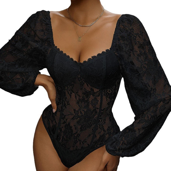Damen Spitzenbody mit romantischem Design und elegantem V-Ausschnitt W&W Mode