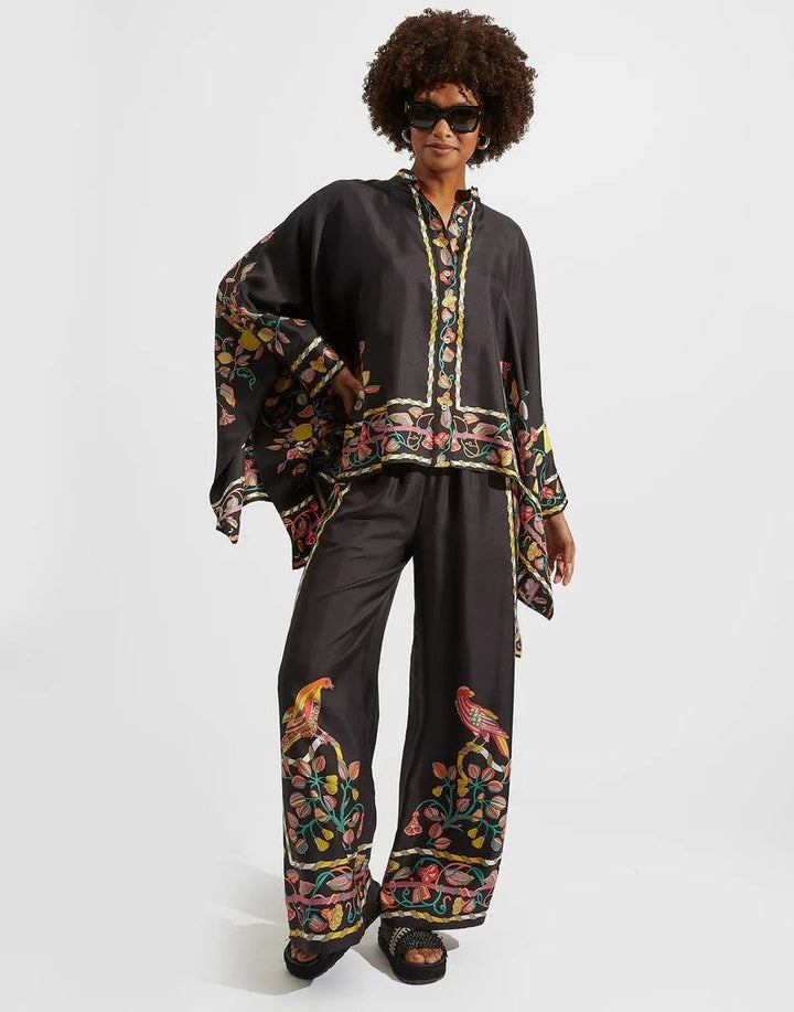 Damen Boho-Set mit Kimono-Oberteil und weit geschnittener Hose
