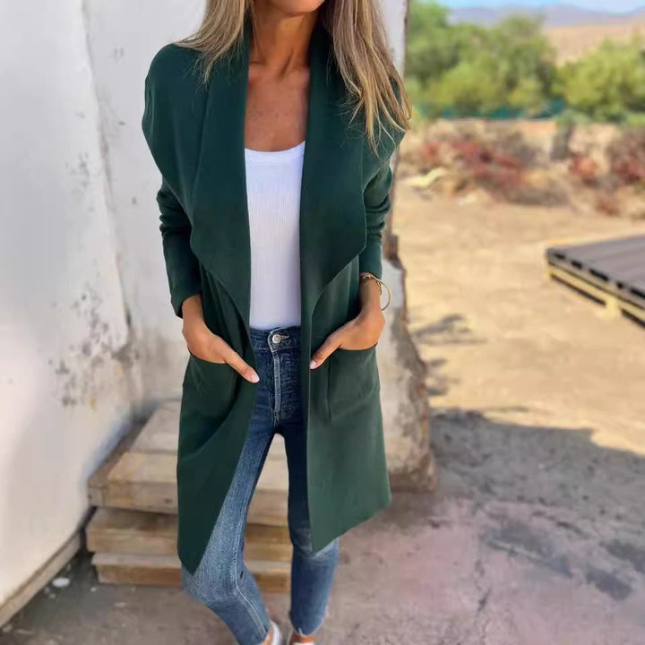 Damen lässige Longjacke mit modernem Schnitt und eleganten Details Drune