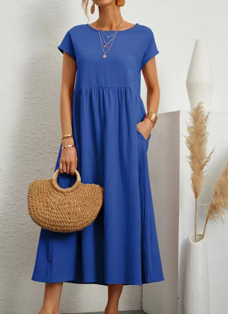 Damen Midikleid mit lässigem Schnitt und seitlichen Taschen W&W Mode