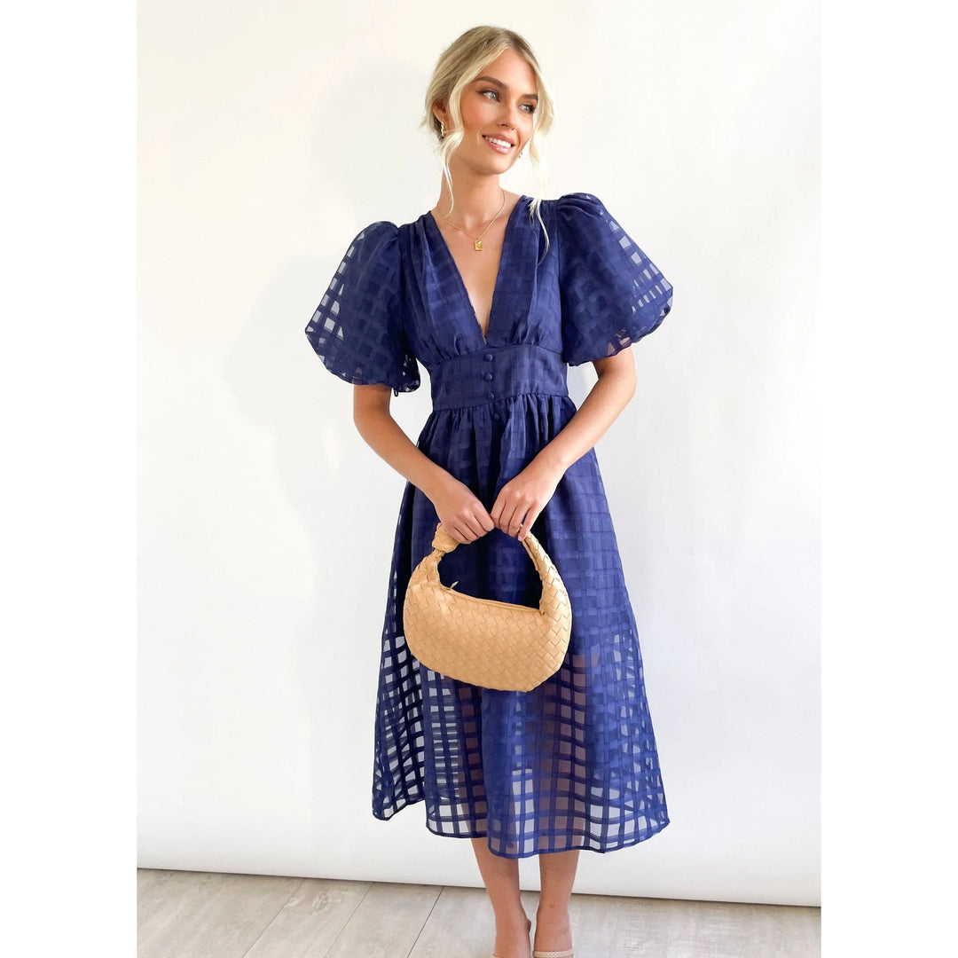 Drune | Midikleid mit Puffärmeln