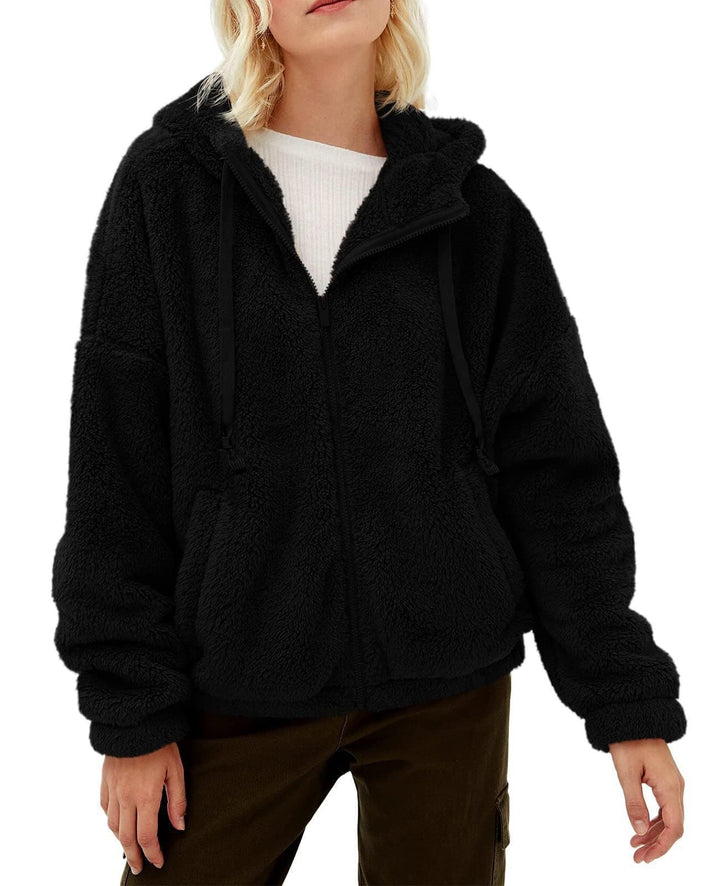 Damen Fleecejacke mit kuscheligem Innenfutter und praktischem Kapuzen-Design Drune
