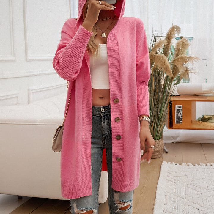 Damen Hoodie-Kardigan mit Knopfdetail und lässigem Schnitt W&W Mode