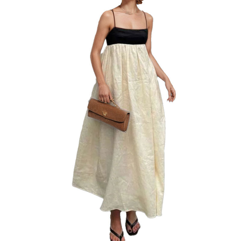 Damen Maxikleid mit kontrastierendem Oberteil und fließendem Unterteil W&W Mode