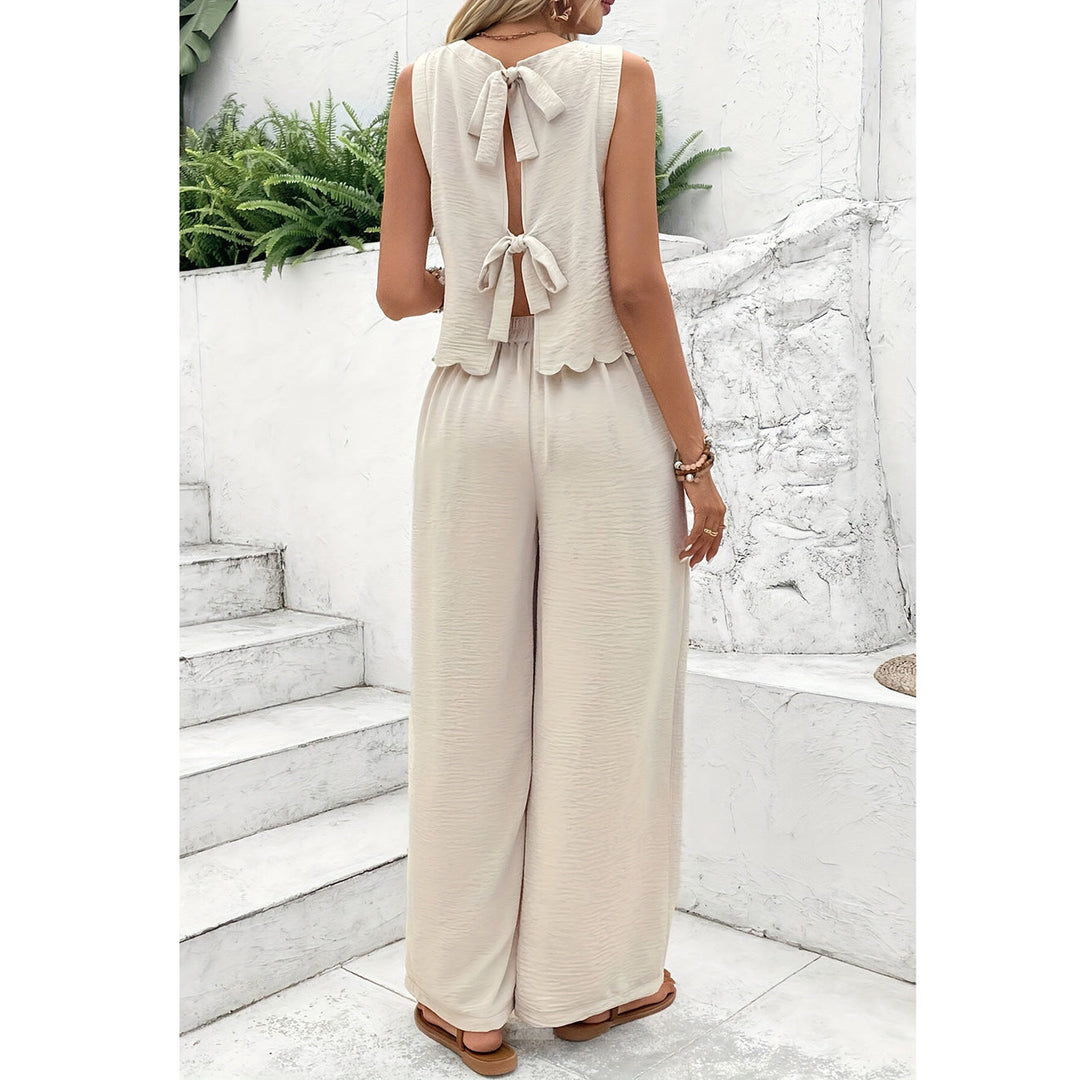 Damen lässiger Jumpsuit mit schickem Rückenausschnitt und weitem Bein Drune