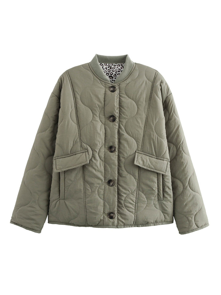 Damen Steppjacke im eleganten Design mit praktischem Knopfverschluss und seitlichen Taschen W&W Mode