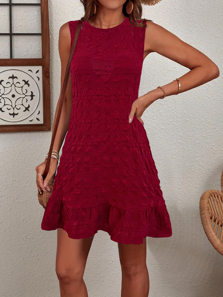 Damen ärmelloses Sommerkleid im strukturierten Design Drune