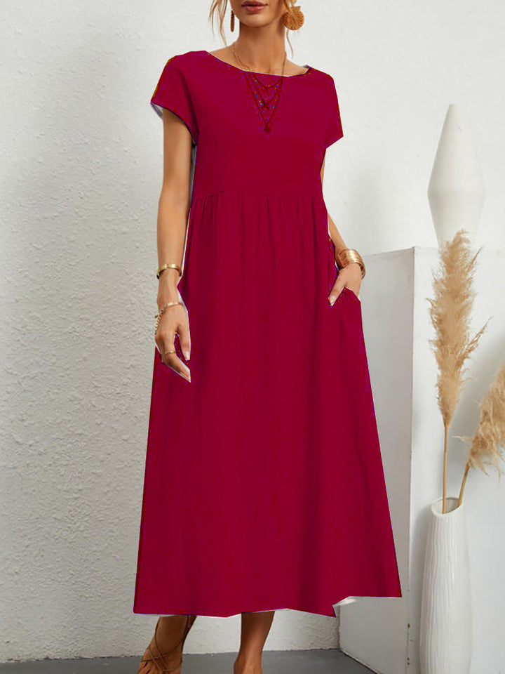 Damen Midikleid mit lässigem Schnitt und seitlichen Taschen W&W Mode