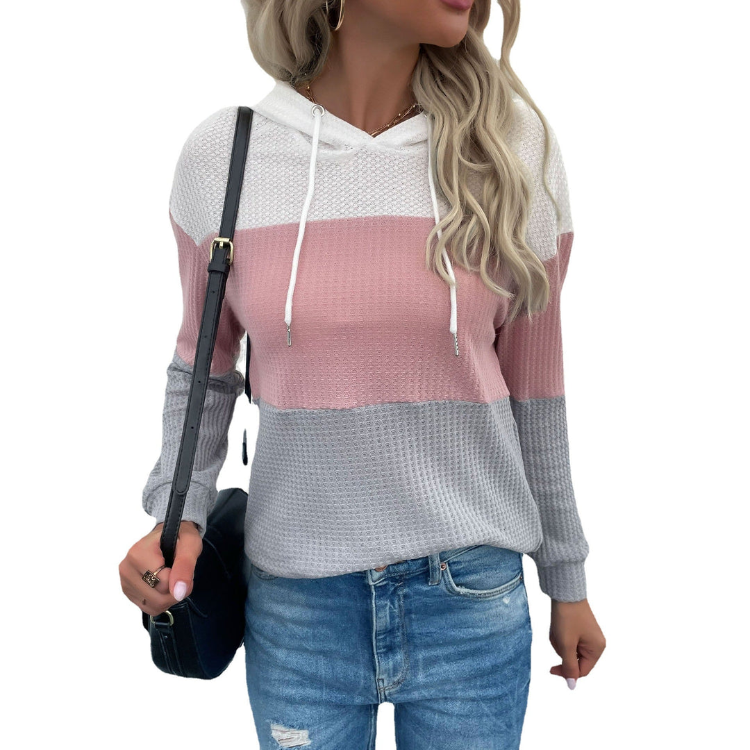 Damen Freizeit Hoodie mit strukturiertem Material und modischem Farbblockdesign W&W Mode
