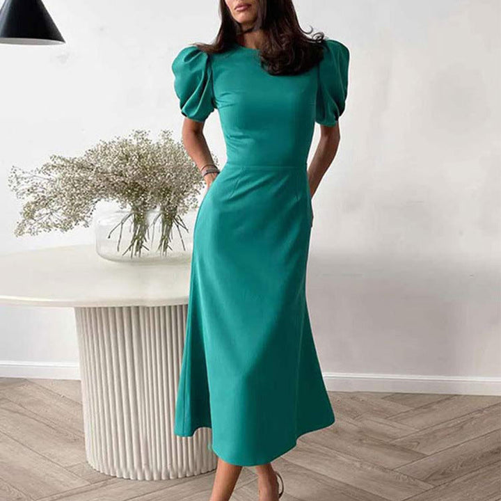 Damen Maxikleid mit voluminösen Ärmeln und figurbetontem Schnitt W&W Mode