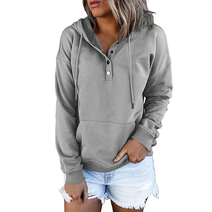 Damen Hoodie mit funktionalen Knopfdetails und lässiger Passform Drune
