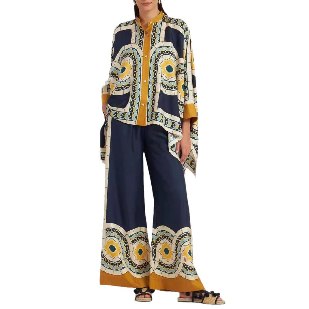Damen Boho-Set mit Kimono-Oberteil und weit geschnittener Hose