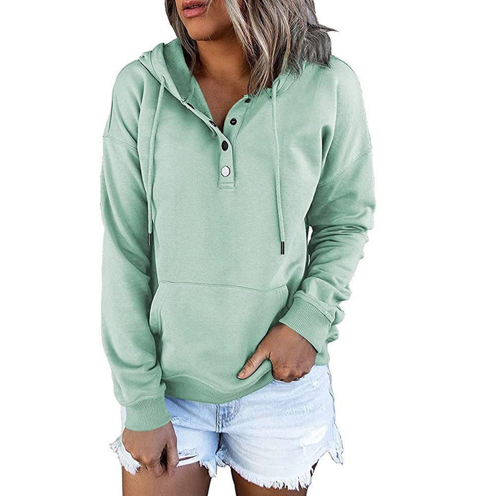 Damen Hoodie mit funktionalen Knopfdetails und lässiger Passform Drune