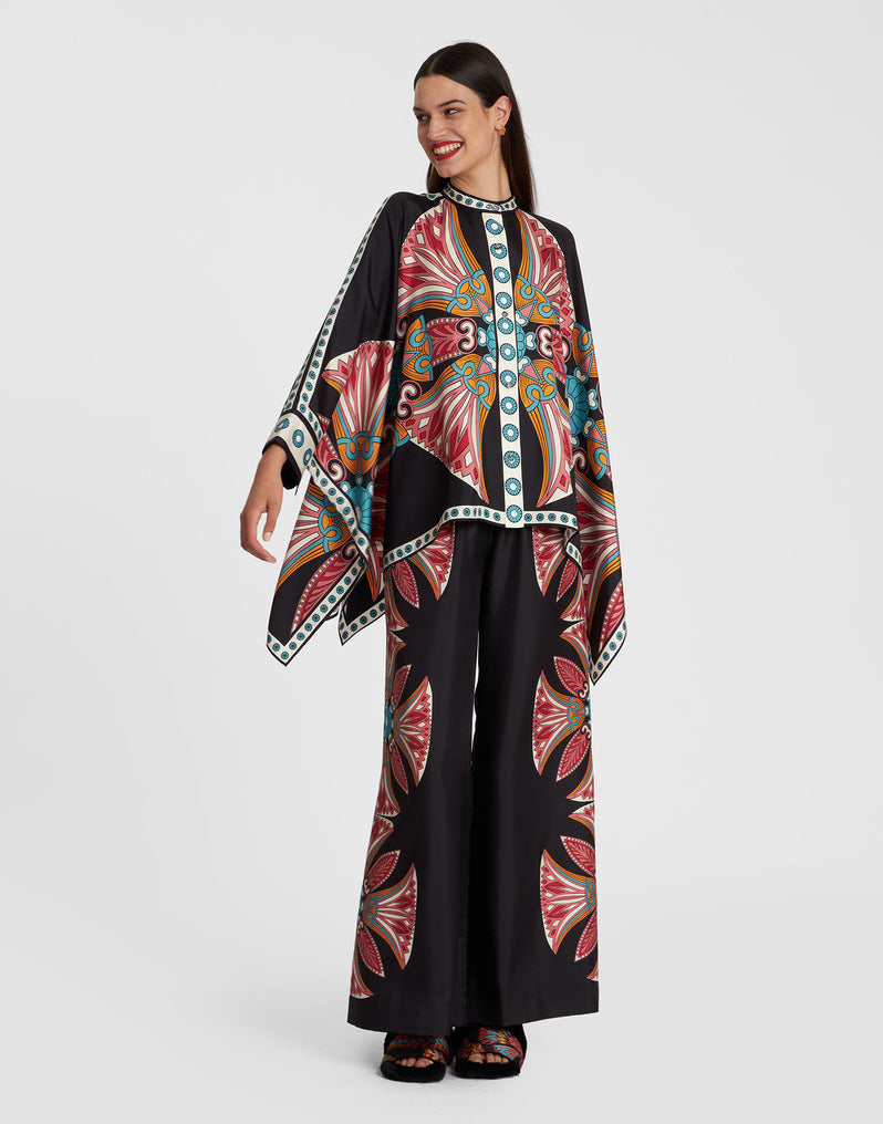 Damen Boho-Set mit Kimono-Oberteil und weit geschnittener Hose