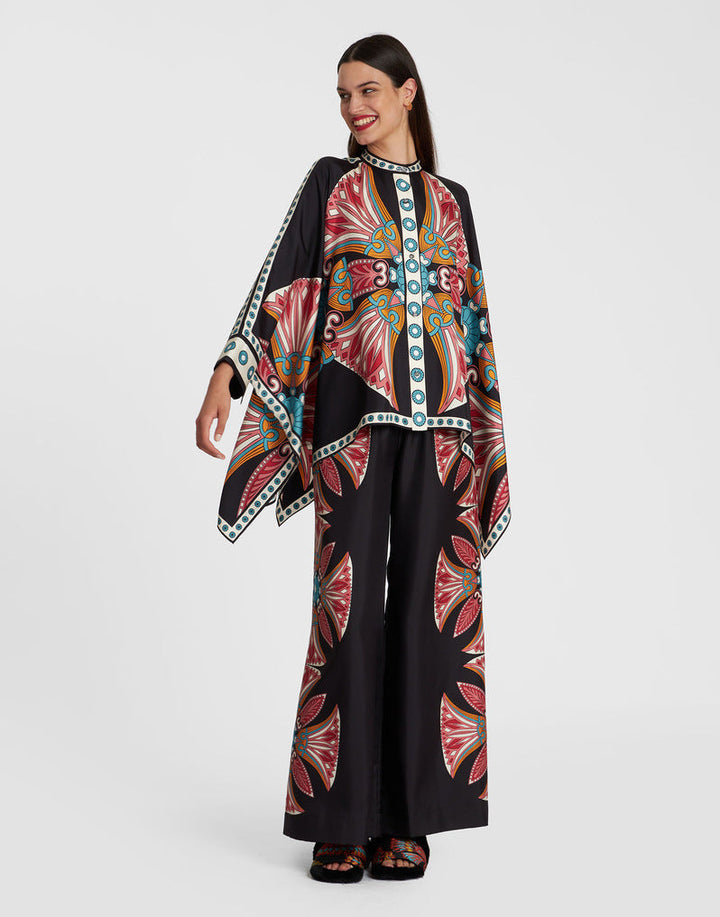 Damen Boho-Set mit Kimono-Oberteil und weit geschnittener Hose