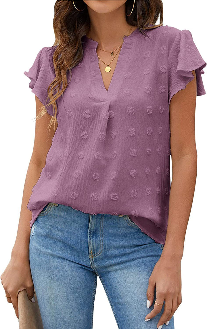 Damen Bluse mit dekorativem Spitzenbesatz und Knopfdetails W&W Mode
