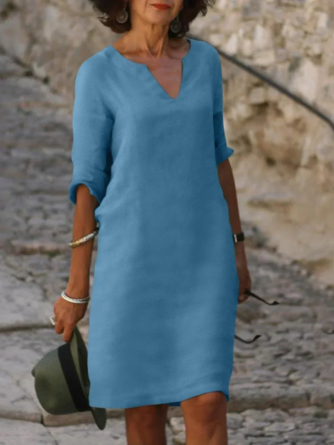 Drune | Stilvolles Kleid Mit Elegantem V-ausschnitt