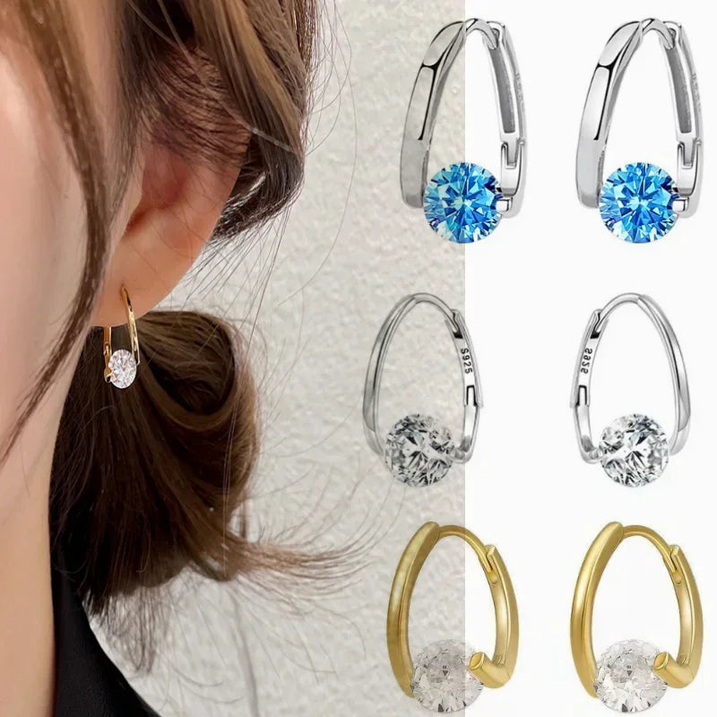 W&W Mode | Sterling Silber Geometrische Zirkon Ohrringe