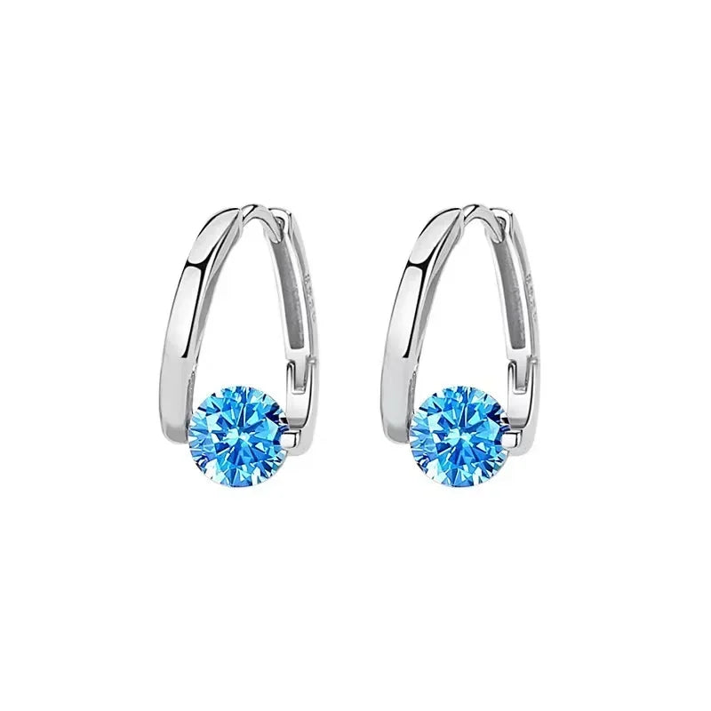 W&W Mode | Sterling Silber Geometrische Zirkon Ohrringe