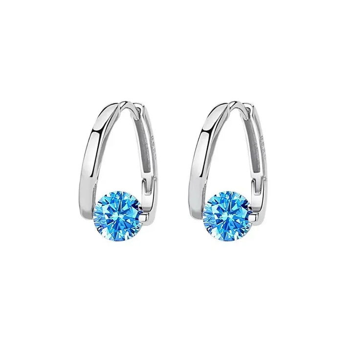 W&W Mode | Sterling Silber Geometrische Zirkon Ohrringe