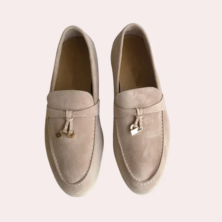 Damen Wildleder-Loafer mit dekorativen Tasseln