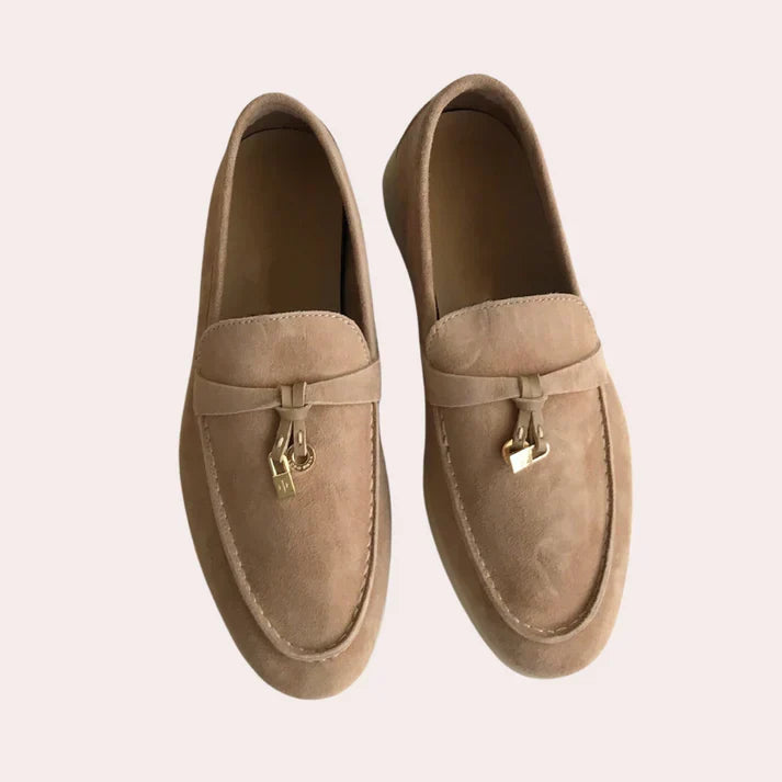 Damen Wildleder-Loafer mit dekorativen Tasseln