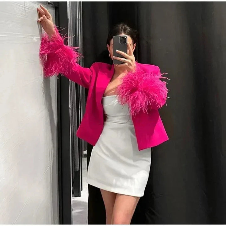 W&W Mode | Blazer Mit Federn Für Damen