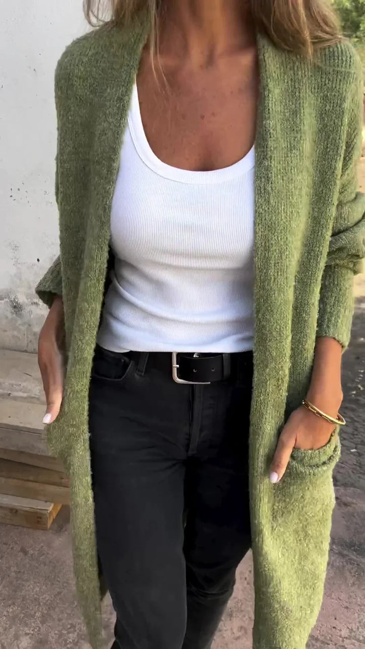 Damen Strickmantel mit grobem Strick