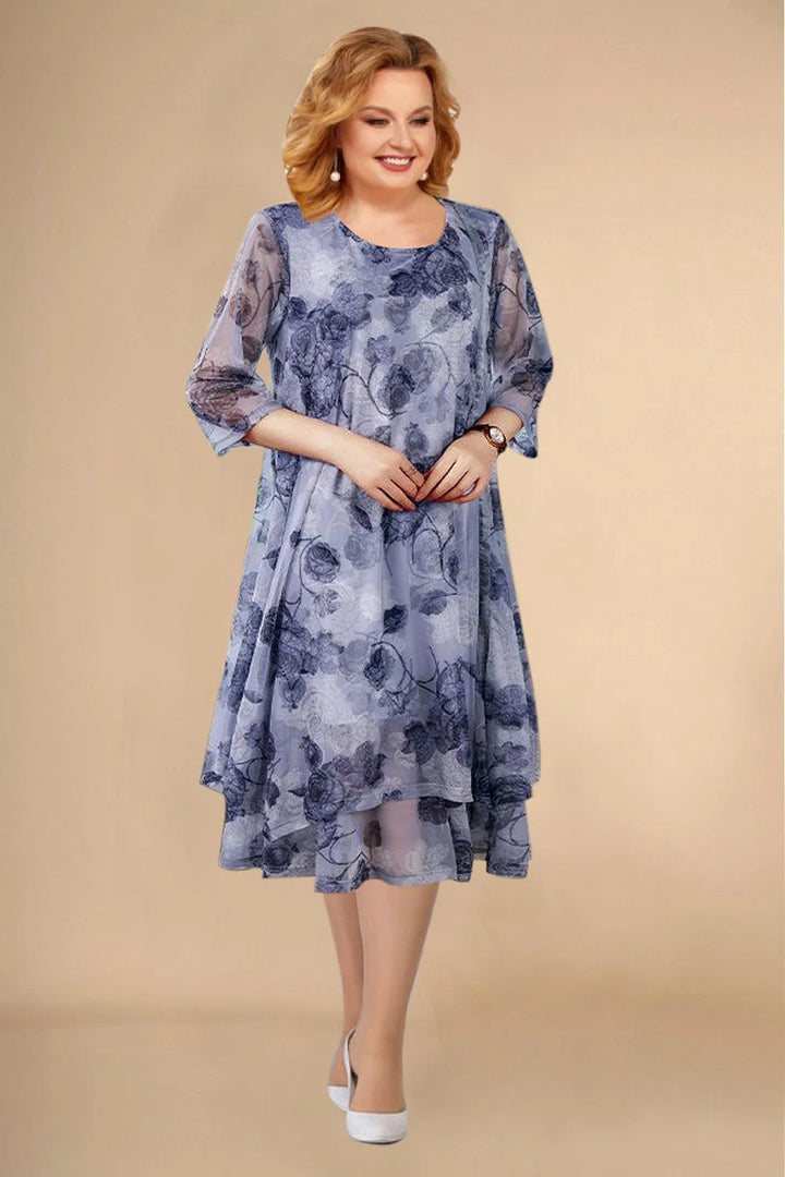 Damen Chiffonkleid mit floraler Optik und fließender Passform