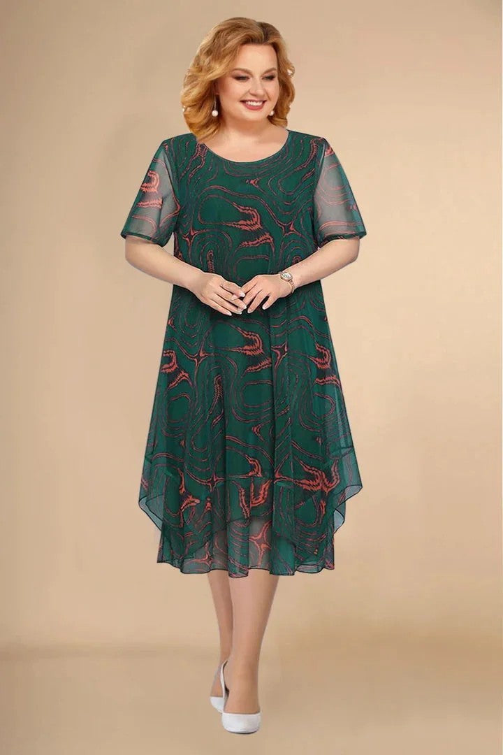 Damen Chiffonkleid mit floraler Optik und fließender Passform