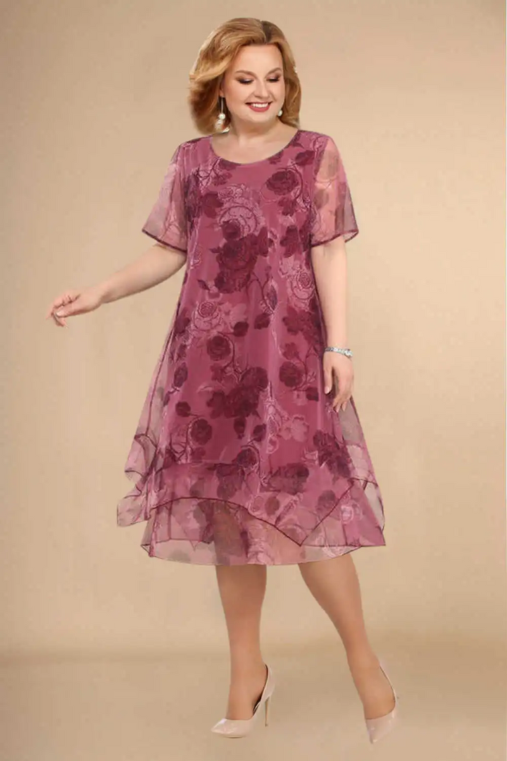 Damen Chiffonkleid mit floraler Optik und fließender Passform