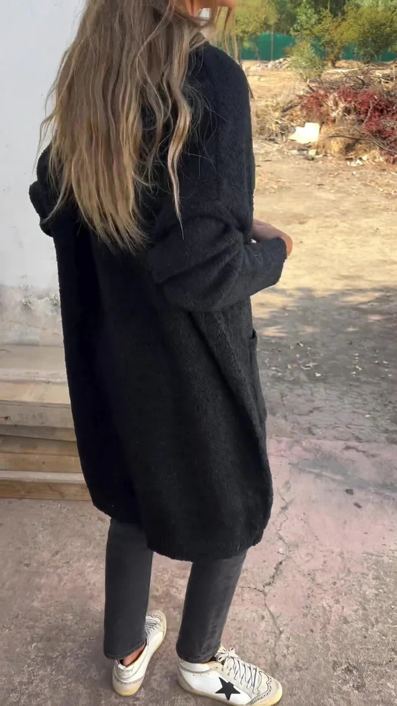 Damen Strickmantel mit grobem Strick