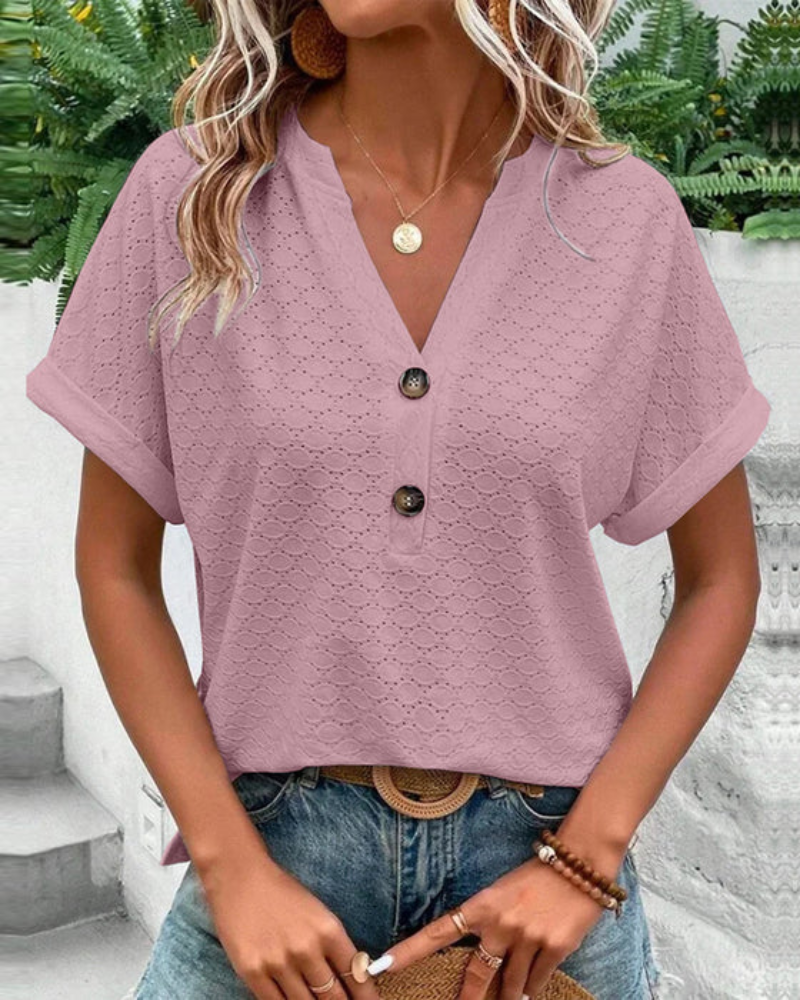 Drune | Damen Elegante Bluse Mit Kurzarm
