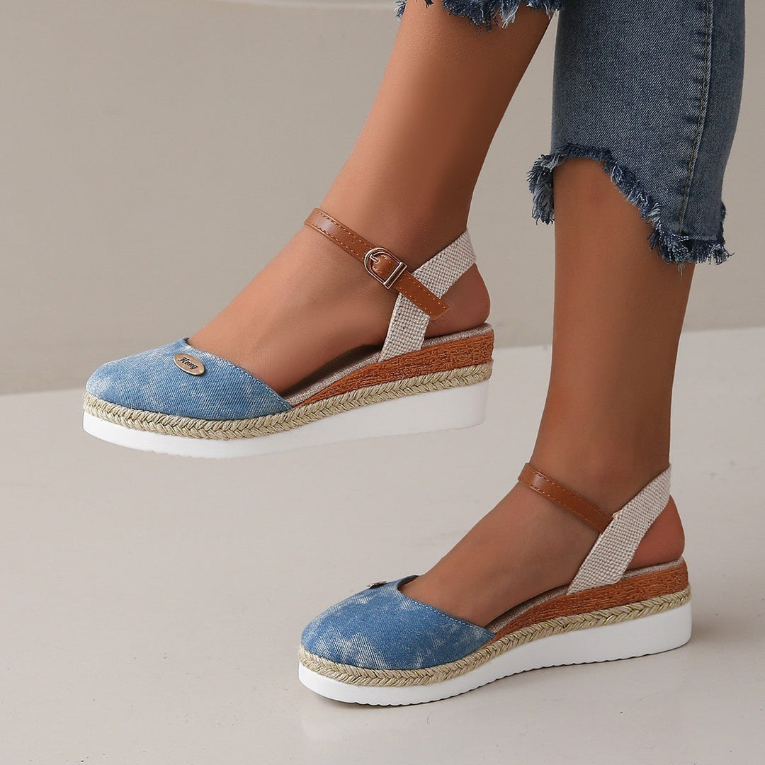 W&W Mode | Leichte Plattform Wedge Sandalen Aus Hanfseil
