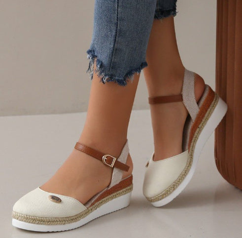 W&W Mode | Leichte Plattform Wedge Sandalen Aus Hanfseil