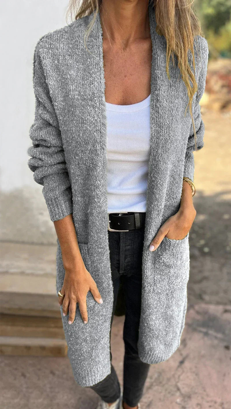 Damen Strickmantel mit grobem Strick