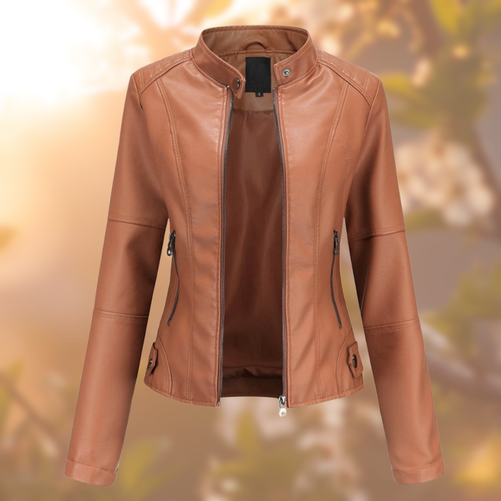 W&W Mode | Schlichte Lederjacke Im Bikerstil Für Damen