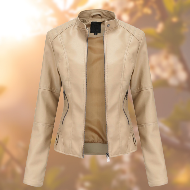 W&W Mode | Schlichte Lederjacke Im Bikerstil Für Damen